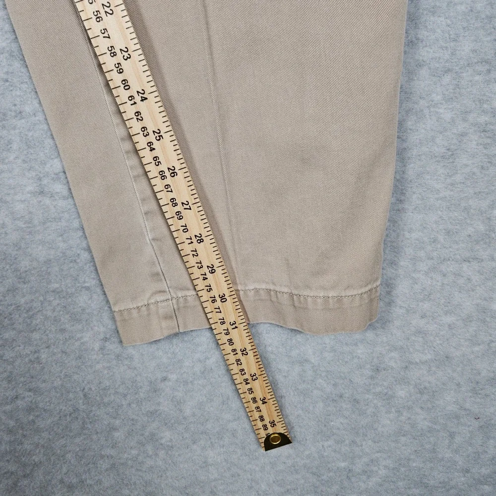 Vintage Polo Jeans Company Mens 36x32 Tan Pants Chino Pleated Khaki (Fits 34x31)